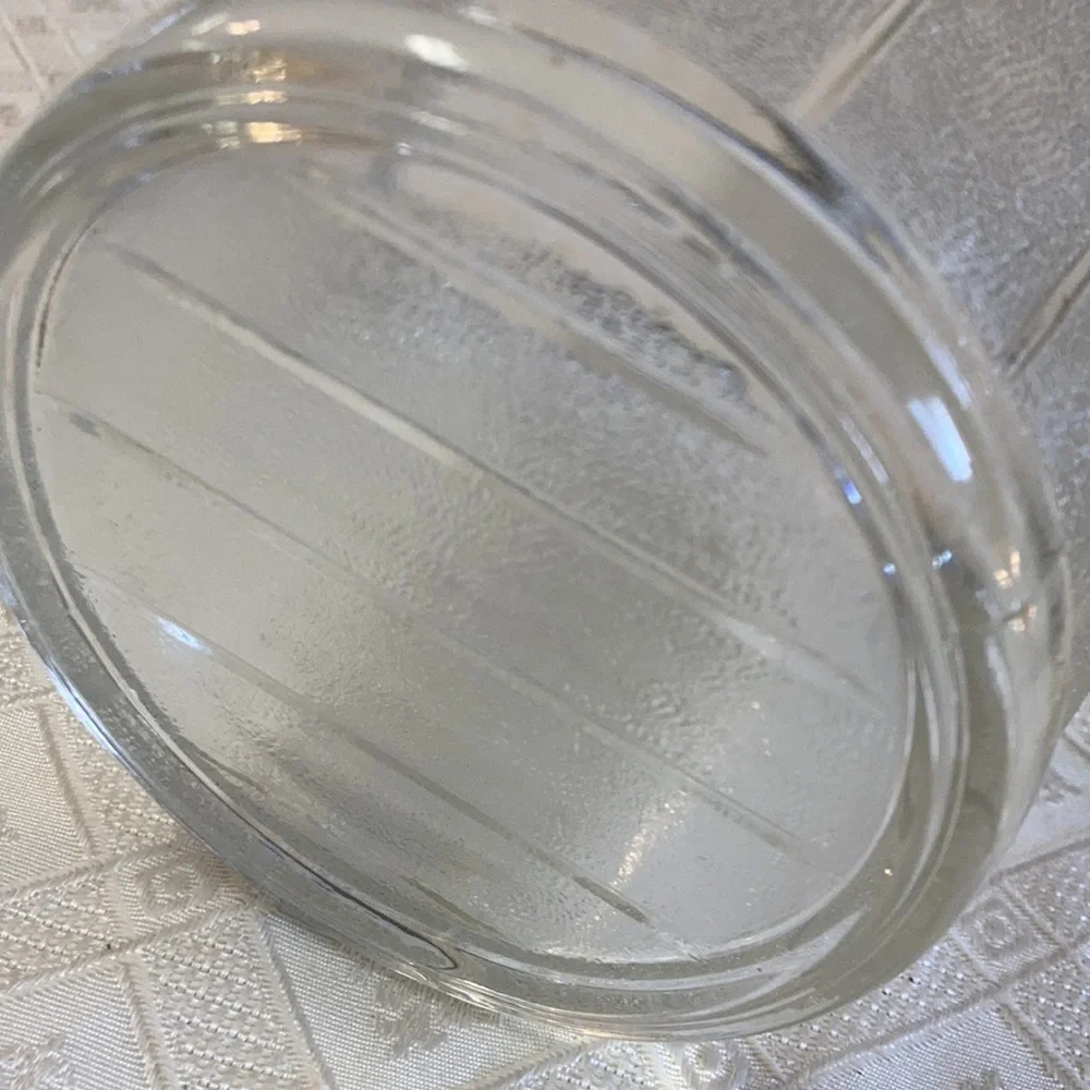 Vintage Glass Ice Bucket With Tongs